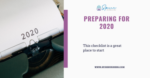 typewriter with someone preparing for 2020