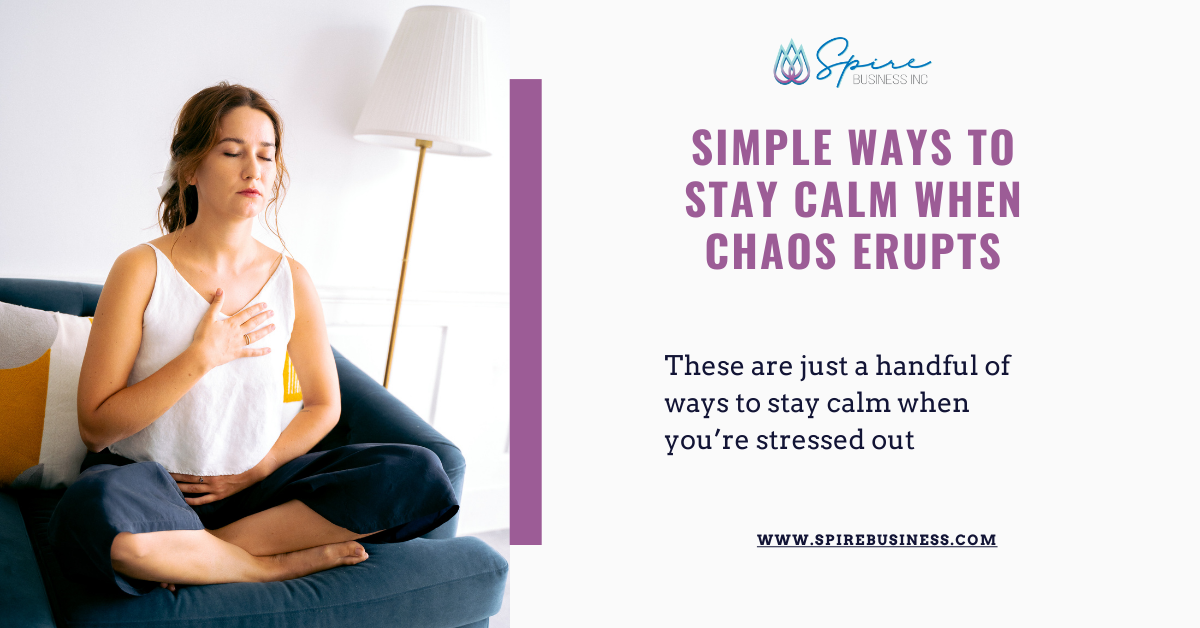 woman trying to stay calm