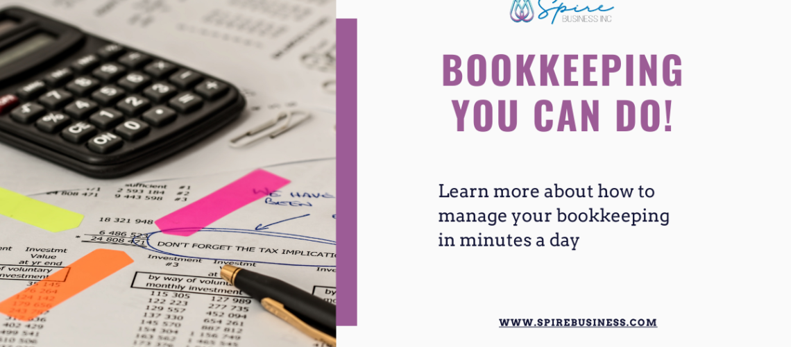 a table with bookkeeping tools