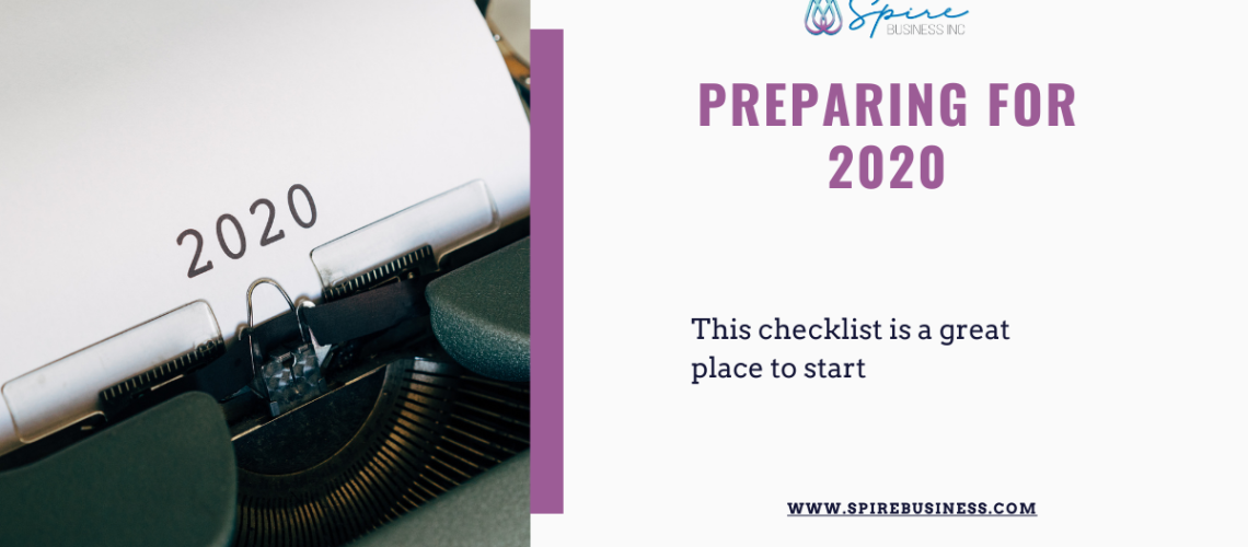 typewriter with someone preparing for 2020